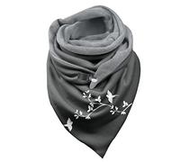 Rrunsv Dreieckschal Damen Schal Halstücher Herbst Winter Flauschiger Wintermode Schneeflockendruck Knopfschals Wickelschals Lässige Frauen Warmer Weicher Herren Scarf Women Winterschal