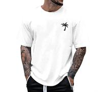 Rrunsv Oversized Tshirt Herren Rundhals Kurzarm Streetwear Herren Sommer Strand-Persönlichkeits-Buchstaben-Druck-Rundhals-Kurzarm-T-Shirt Funktionsshirt Herren Ärmellos Baumwolle Kurzarm Shirt Unisex
