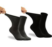 RS. Harmony Diabetiker Venen-Gesundheitssocken extra weit für Herren 31120, Farbe schwarz/anthrazit, 2 Paar, Größe 43-46