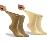 RS. Harmony Diabetiker Venen-Gesundheitssocken extra weit für Herren 31121, Farbe naturtöne, 2 Paar, Größe 43-46