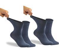 RS. Harmony Diabetiker Venen-Gesundheitssocken extra weit für Herren 31122, Farbe jeans, 2 Paar, Größe 43-46