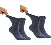 RS. Harmony Gesundheitssocken, extra extrem weiter Bund, venenfreundlich für Diabetiker und Wasserbeine geeignet, ohne Gummi im Schaft für Damen und Herren, jeans, 2 Paar, Größe 39-42