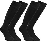 RS. Harmony Thermo Baumwoll Kniestrumpf mit Softrand ohne Gummidruck Extra warm für Damen in Schwarz, 2 Paar, 35-38