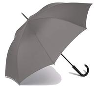RS-Stockschirm Exklusiv sturmsicher mit Automatik Fiberglas-Streben - Grau
