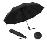 Rseuphiee Regenschirm sturmfest,stockschirm,Taschenschirm mit Auf-Zu-Automatik - Tragbar faltbar Wetterfester Kompaktschirm - schwarzer Regenschirm für Erwachsene und Kinder