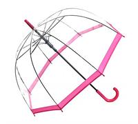 RSK Regenschirm Transparent Durchsichtig Glockenschirm Automatik Rand pink