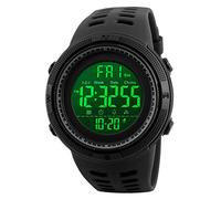 RSVOM Herren Digitaluhren - 50M wasserdichte Herren Digital Sport Uhren, Schwarz große Gesicht Militär Sportuhr LED Armbanduhr für Männer mit Wecker/Count-down-Timer/Doppelzeit/Stoppuhr/12/24H