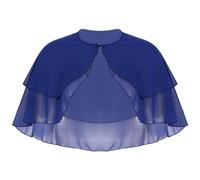 Rswnyirn Damen Bolero Chiffon Stola Cape Umhang Schulterjacke Kurz mit Ein-Knopf Jäckchen Elegant für Kleid Hochzeit Party Outfit Marineblau One Size
