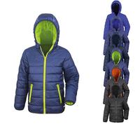 Result Gefütterte Kinder Steppjacke/Black/Orange, XS (104)