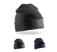 Result Mütze Printers Beanie – Recycelt, doppelt gestrickt – Einheitsgröße Schwarz