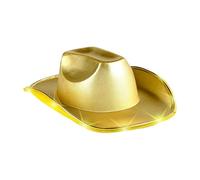 rtdgcv Bunter Cowboyhut heißgeprägtem Stoff mit Lichtern Ma Rdi Gr As Gold Silber Eva Dic Kie Cowboyhut mit Lichtern Mini Flaschen (Gold, One Size)