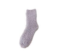 rtdgcv Flauschige Wintersocken von Korallenfleece Frauen Fuzzy Socken Winter warm Korallen Fleeces Socken mittlere Cute Home solide Strümpfe Lustige Socken Damen 39-42 (Grey, One Size)
