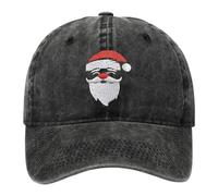 rtdgcv Santa Bestickte Vintage Wash Baseball Kappe Für Männer Und Frauen Outdoor Sonne Kinder Cap Mit Namen (Black-b, One Size)