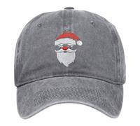rtdgcv Santa Bestickte Vintage Wash Baseball Kappe Für Männer Und Frauen Outdoor Sonne Kinder Cap Mit Namen (Grau-b, One Size)