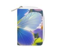 RTFGHJS Farbenfrohes Surfbrett-Kartenetui aus PU-Leder - schlanker, langlebiger Kreditkarten-Organizer für Damen und Herren, blau, blumenmuster, 16x11.5cm