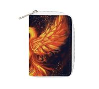 RTFGHJS Fire and Water Phoenix Kartenhalter aus PU-Leder, schlanker, langlebiger Kreditkarten-Organizer für Damen und Herren, Feuer und Wasser Phönix, 16x11.5cm
