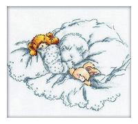 RTO Baby schläft Kreuzstichset, Baumwolle, Mehrfarbig, 20x18 cm