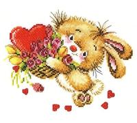 RTO C222 Nimm mein Herz Kreuzstichset, Baumwolle, Mehrfarbig, 17,5x14 cm