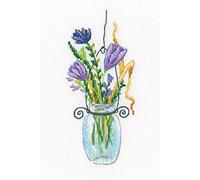 RTO C323 Waldblumen Kreuzstichset, Baumwolle, Mehrfarbig, 6.5x14.5 cm