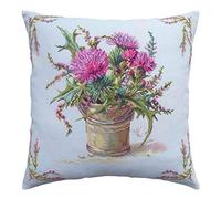 RTO CU058 Distel und Heidekraut Kreuzstichkissen, Baumwolle, Mehrfarbig, 40x40 cm
