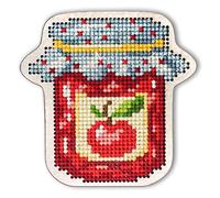 RTO EHW019 Marmelade Kreuzstichset auf Holzplatte, Baumwolle, Mehrfarbig, 7.3x7.3 cm