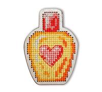 RTO EHW021 Flasche II Kreuzstichset auf Holzplatte, Baumwolle, Mehrfarbig, 4.5x6.3 cm