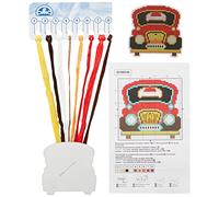 RTO EHW046 Auto Rot Kreuzstichset auf Holzplatte, Baumwolle, Mehrfarbig, 8.8x8.5 cm