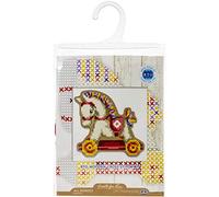 RTO EHW053 Pferd II Kreuzstichset auf Holzplatte, Baumwolle, Mehrfarbig, 9.5x9 cm