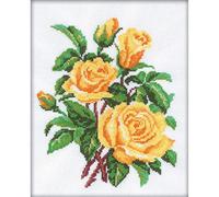 RTO Gelbe Rosen Kreuzstichset, Baumwolle, Mehrfarbig, 20x25 cm