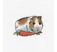 RTO H261 Meerschweinchen mit Karotte Kreuzstichset, Baumwolle, Mehrfarbig, 10x10 cm