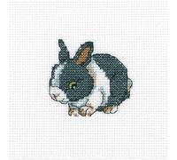 RTO H262 Süßer Hase Kreuzstichset, Baumwolle, Mehrfarbig, 9x9 cm