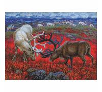 RTO Kreuzstich-Set, Motiv: Gesetz der Tundra, 38,5 x 28,5 cm, Stickerei-Set zum Selbermachen