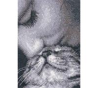 RTO Kreuzstich-Set, Motiv: Katze, C425, 9 x 12 cm, Stickerei, Handarbeit, DIY