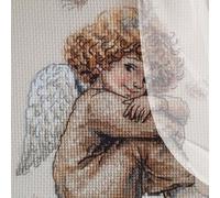 RTO Kreuzstich-Set Weihnachtsengel M1099 Dreamer, komplettes Set mit DMC-Garnen, Zweigart Aida-Stoff, digitales Diagramm, für Urlaubsdekoration