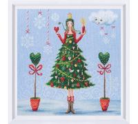 RTO Kreuzstich Stickpackung Frau in einem grünen Kleid Zählmuster