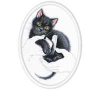 RTO Kreuzstich Stickpackung Wärme in den Händen, Schwarze Katze Zählmuster