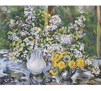 RTO Kreuzstich-Stickset für Erwachsene, Blumen, Stillleben - Mai Morningr 40 x 31 cm, 14 CT