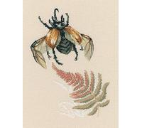 RTO Kreuzstich-Stickset für Erwachsene, Insekten - Insektenfliege, 15,5 x 21 cm, 14 CT