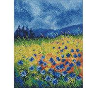 RTO M625 Himmelblaue Kornblumen Kreuzstichset, Baumwolle, Mehrfarbig, 18x22 cm