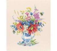 RTO M627 Sommerblumen Kreuzstichset, Baumwolle, Mehrfarbig, 34,5x37,5 cm