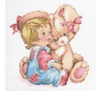 RTO M663 Zartes Häschen Kreuzstichset, Baumwolle, Mehrfarbig, 20x21 cm