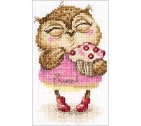 RTO Naschkatze Kreuzstichset, Baumwolle, Mehrfarbig, 10x15 cm