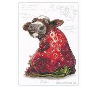 RTO Vorgedrucktes Kreuzstich-Stickset für Erwachsene, Tiere, Humor - Kuhbeere, 21,5 x 30 cm