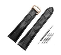 RTRCAGAKM 18 20 22mm 23 24 25mm Armband Faltschließe Uhrenarmband Herren Damen Armband(Black Rose Gold,25mm)