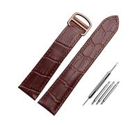 RTRCAGAKM 18 20 22mm 23 24 25mm Armband Faltschließe Uhrenarmband Herren Damen Armband(Brown Rose Gold,25mm)