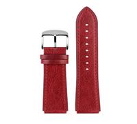 RTRCAGAKM 18 mm passend for Casio A158W A168/F91w/AE-1200WHD/A158/A159/A169/AE1200 Vintage-Uhrenarmband, Retro-Lederarmband(Red-steel pin)