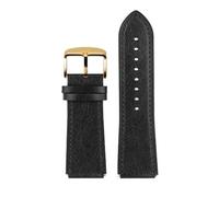 RTRCAGAKM 18 mm passend for Casio A158W A168/F91w/AE-1200WHD/A158/A159/A169/AE1200 Vintage-Uhrenarmband, Retro-Lederarmband(Black-gold pin)