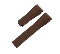 RTRCAGAKM 20 mm Gummiarmband passend for Rolex Submariner, for GMT, for Explorer 2 Uhrenarmband(Coffee NO Buckle)