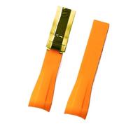 RTRCAGAKM 20 mm Gummiarmband passend for Rolex Submariner, for GMT, for Explorer 2 Uhrenarmband(Orange Yellowgold)