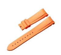 RTRCAGAKM 22 mm FKM-Gummiarmband passend for Tudor Black Bay GMT 1958 Uhrenarmband mit gebogenem Ende(Orange no buckle)